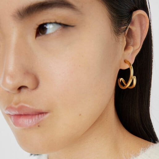 Silver Vermeil Bent Hoop earrings