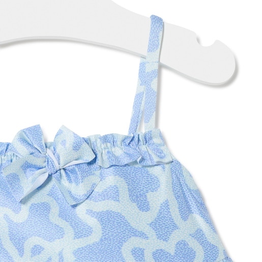 Vestido de alças de menina Kaos azul