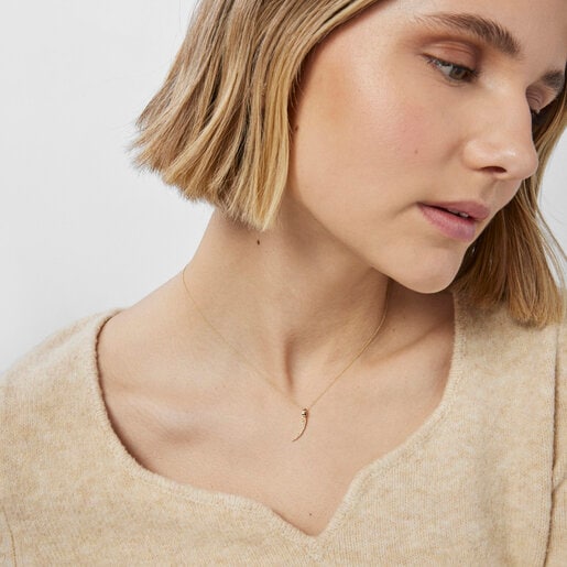 Золотое колье TOUS Good Vibes с рогом изобилия и с бриллиантами