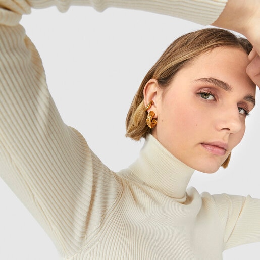 Earcuff XL con baño de oro 18 kt sobre plata Twisted