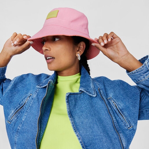 כובע דלי דו-צדדי Doble בצבע ורוד