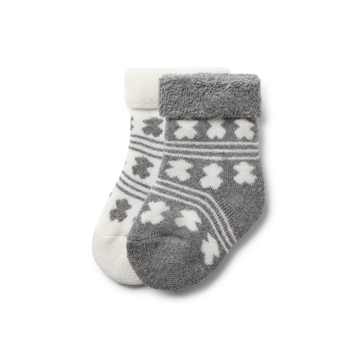 Pack of 2 pairs of baby socks in SSocks grey