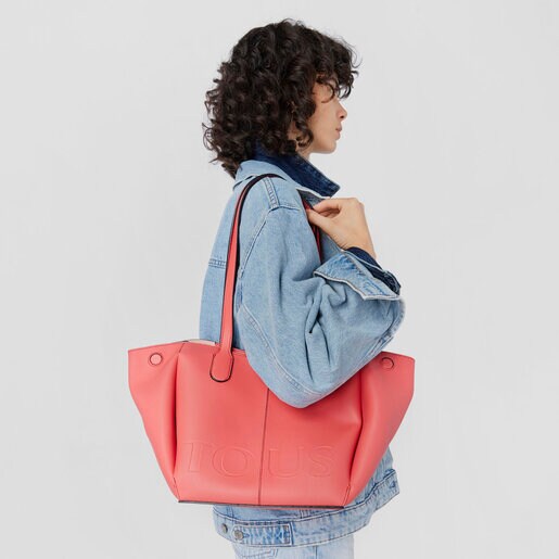 תיק סל TOUS Terra קטן בצבע אלמוג