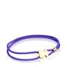 Pulsera elástica lila con oso con baño de oro 18 kt sobre plata Sweet Dolls