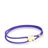 Bracelet élastique Sweet Dolls lilas avec ourson en argent vermeil