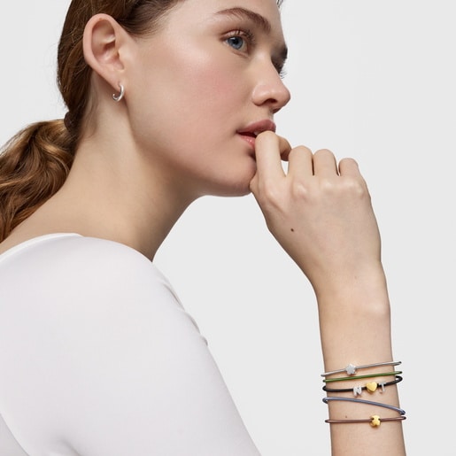 7 mm silver letter M Charm TOUS Mesh Tube