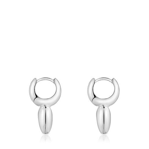 Aretes aro de plata motivo corazón TOUS Flechazo