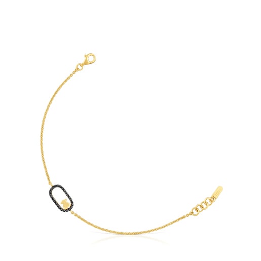 Pulsera cadena con espinelas y baño de oro 18 kt sobre plata Camille
