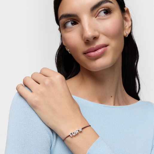 7 mm silver letter F Charm TOUS Mesh Tube