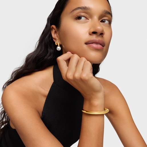 Bangle with 18kt gold plating over silver Warm