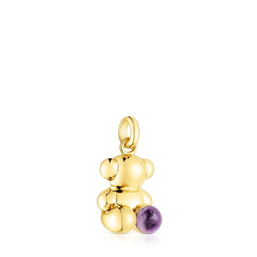 Silver vermeil Bold Bear pendant with amethyst | TOUS