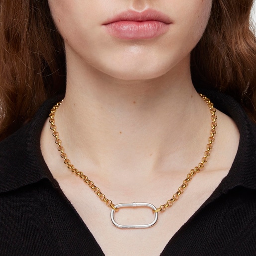 Extra-large silver Ring Hold Oval