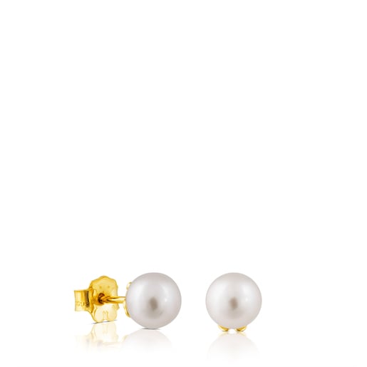 Gold TOUS Pearl Earrings with Pearl