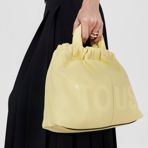 Medium yellow leather One-shoulder bag TOUS Cloud | TOUS