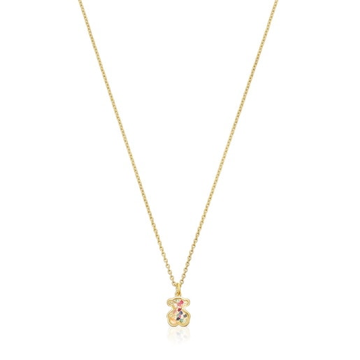 Collar Areia con baño de oro 18 kt sobre plata y multi gemas