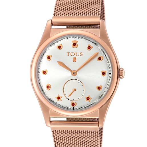 Часы Free из стали c ионным напылением розового цвета