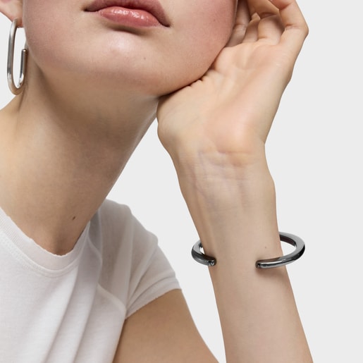 Dark silver Bangle Line