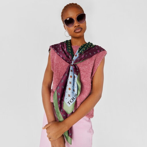 ブルーのポリエステル製ネッカチーフ TOUS Patchwork