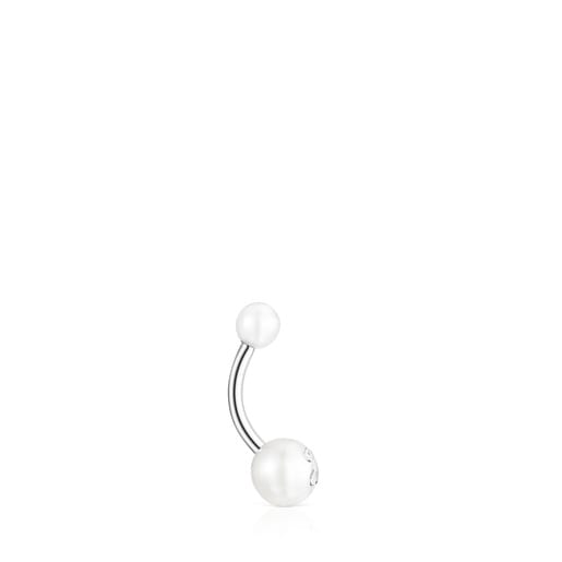 Piercing nombril TOUS Pearl en acier et perles