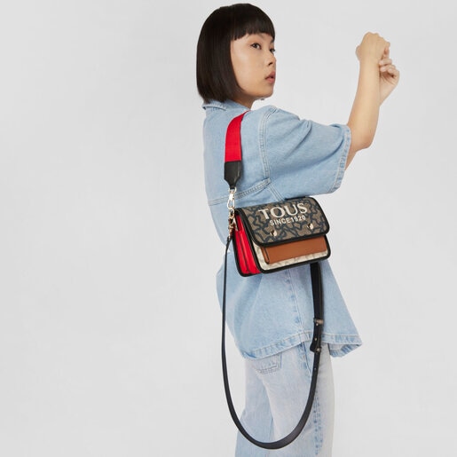 תיק צד Audree Kaos Icon בגודל קטן בצבעי שחור ובז'