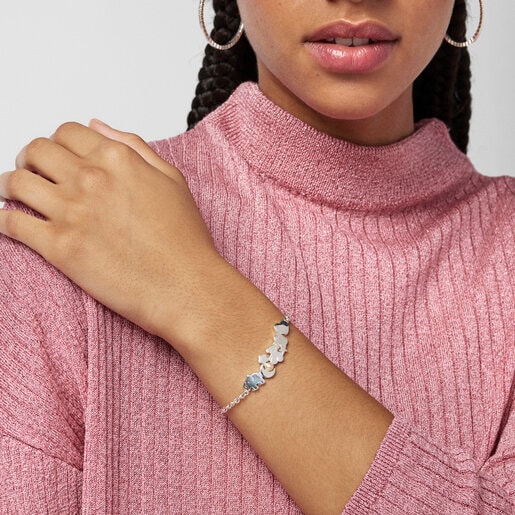 צמיד נוקטרון מכסף בשילוב מוטיבים