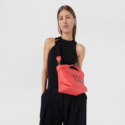 Small coral-colored leather TOUS Balloon Tote bag