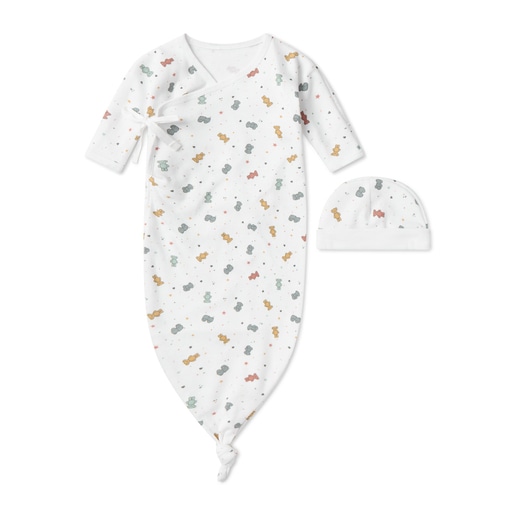 Baby pyjamas and hat set in Charms white | TOUS