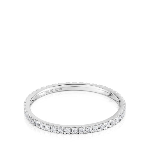Anillo alianza de oro blanco con diamantes Les Classiques