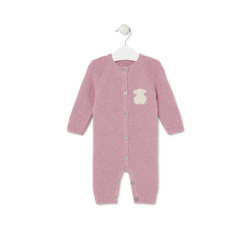 Baby playsuit in Tricot pink