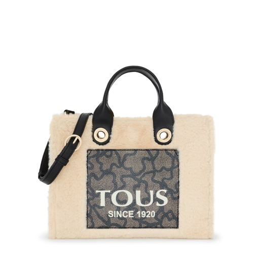 Medium beige Amaya Kaos Fur Shopping bag TOUS