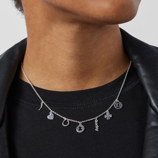 ネックレス  TOUS Good Vibes  7チャーム  43cm　シルバー925　　