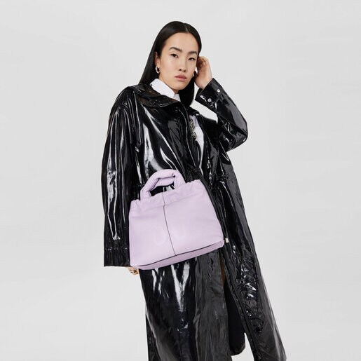 Medium mauve leather One-shoulder bag TOUS Cloud