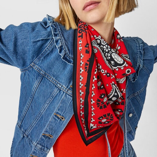 צעיף בנדנה TOUS Gems אדום