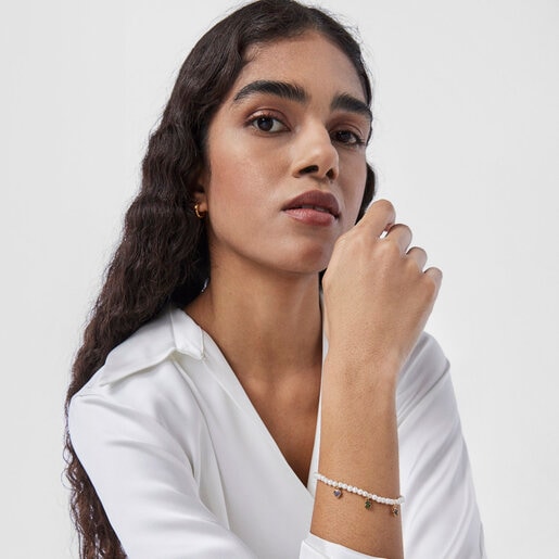 パールにジェムストーンのモチーフがあしらわれたブレスレット TOUS New Motif