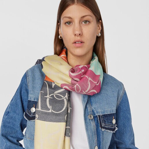 Foulard Tous Spinel de jacquard beige multi