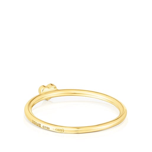 טבעת San Valentín מזהב בשילוב יהלומים ומוטיב לב