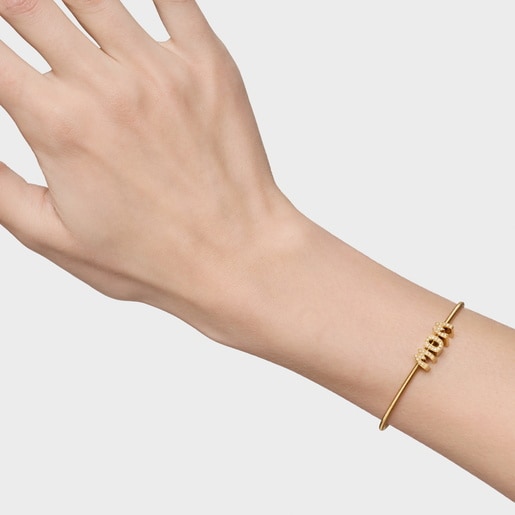 18kt gold plating over silver pack of Charms with diamonds TOUS Mom