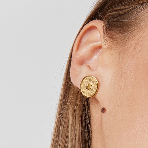 Pendientes de oro Oursin