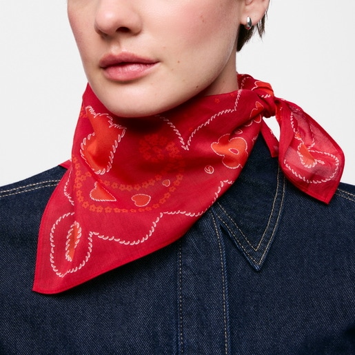 Pañuelo cuadrado rojo TOUS Motifs Paisley