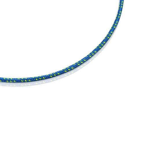 Collar con cordón azul y acero TOUS Basics