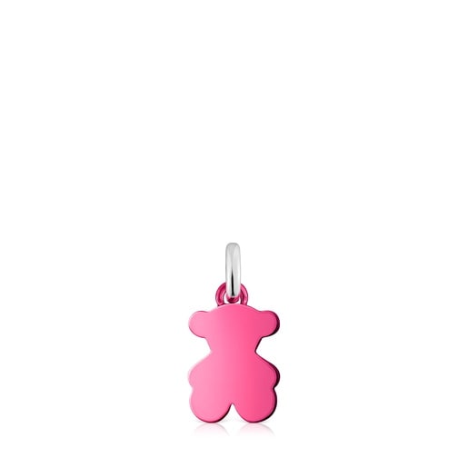 Pendentif ourson en acier rose petit Sweet Dolls