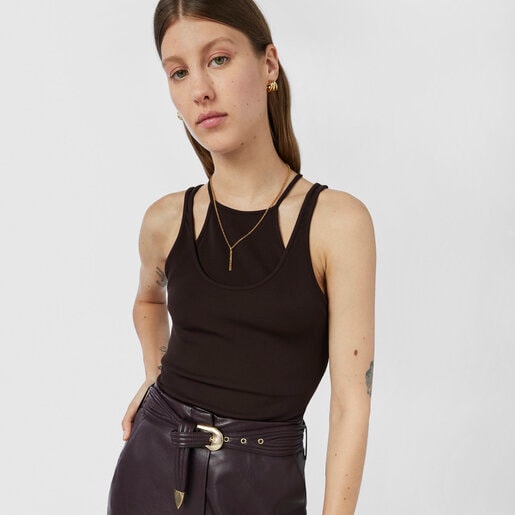 Colgante Mon Amour con baño de oro 18 kt sobre plata y zafiros TOUS Crossword