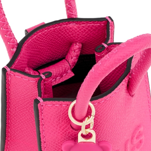 Porte-clés mini sac TOUS La Rue fuchsia