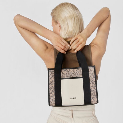 תיק קניות TOUS Kaos Mini Evolution Amaya בגודל בינוני בצבע אפור-חום