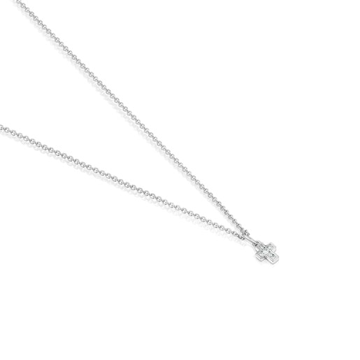 Les Classiques Cross Necklace in White gold with Diamonds