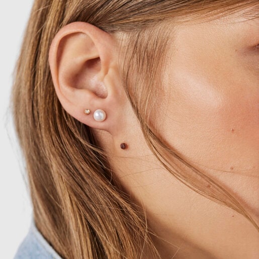 עגילי פרח פריג'ל בשילוב פנינה