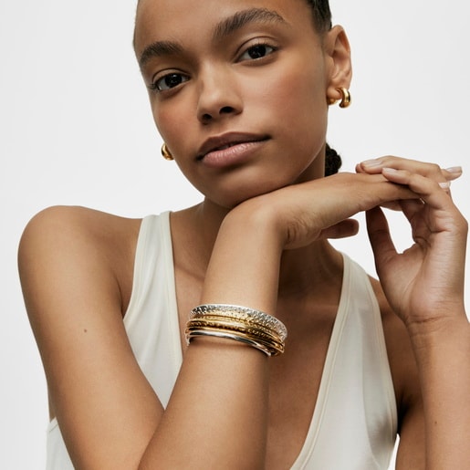 Bracelet with 18kt gold plating over silver Dybe