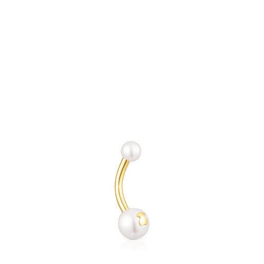 Piercing αφαλού TOUS Pearl από χρυσό με μαργαριτάρια