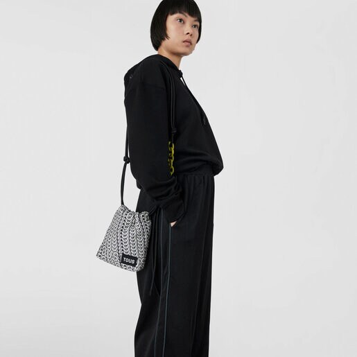 תיק מיני TOUS Cloud Soft שחור ולבן