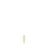 Gold Strip hoop earring with diamonds Les Classiques